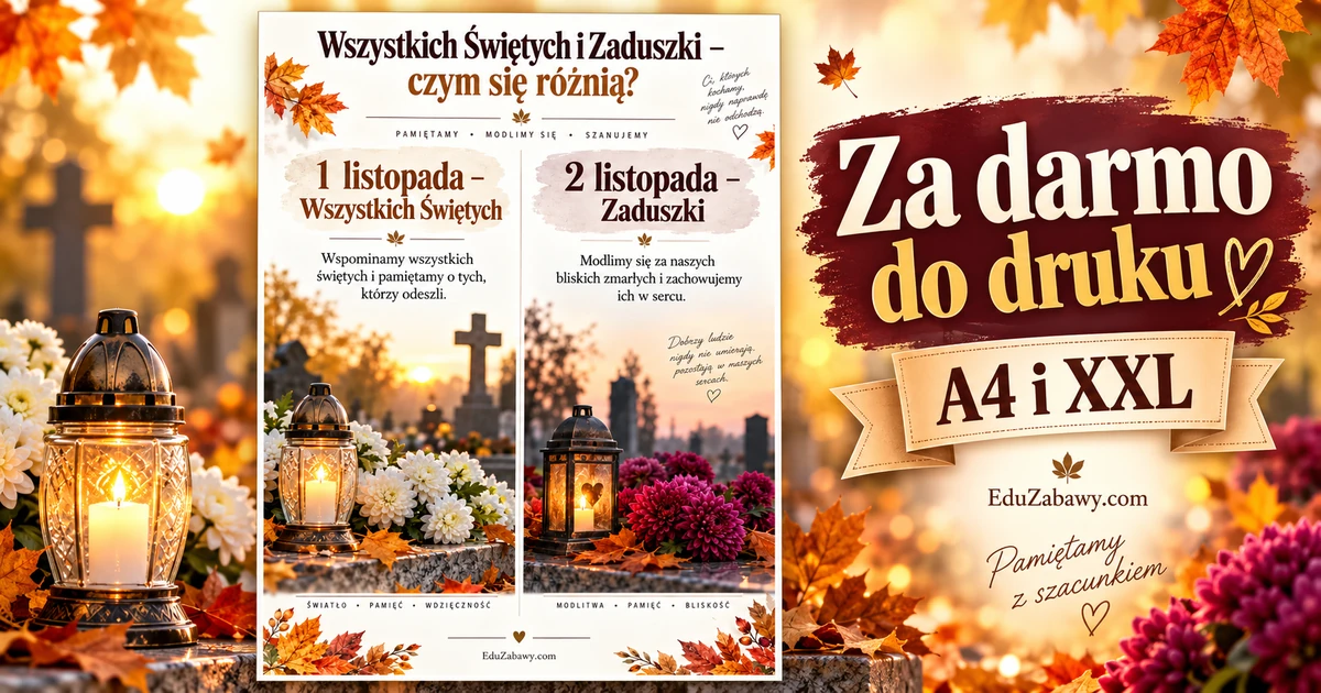 Plansze dydaktyczne: Wszystkich Świętych i Zaduszki