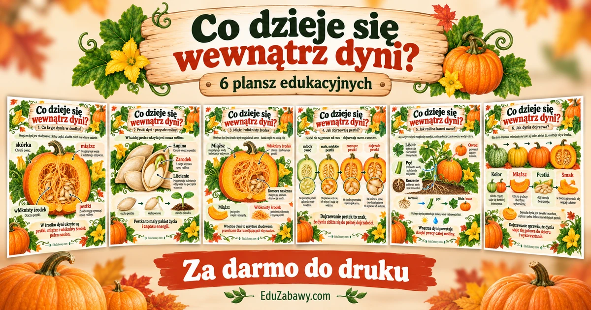 Plansze edukacyjne „Co dzieje się wewnątrz dyni?”