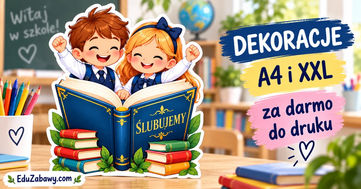 Dekoracja A4 i XXL: Dzieci z wielką książką
