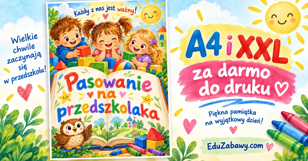 Kolorowy plakat z dziećmi i klockami