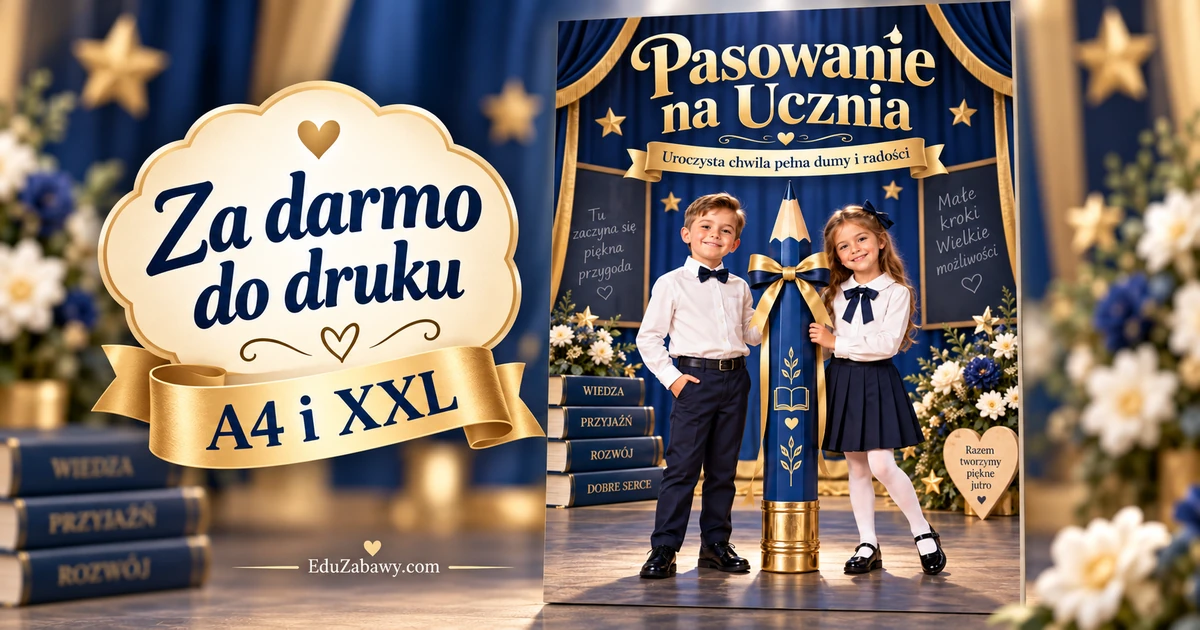Uroczysty plakat z wielkim ołówkiem