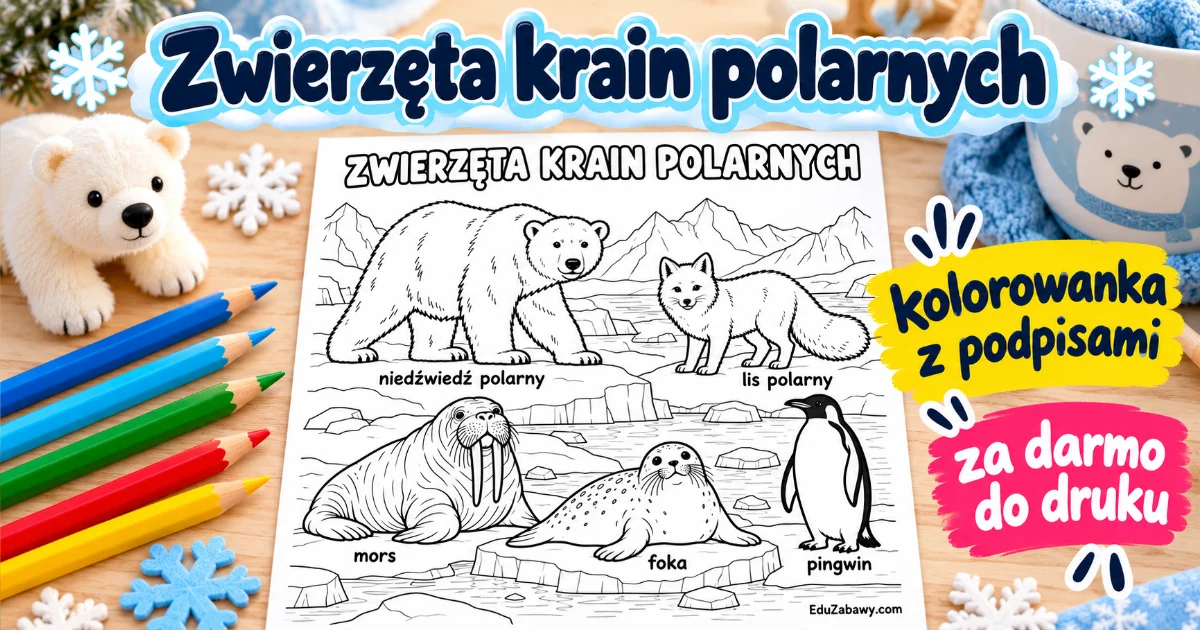 Kolorowanka: Zwierzęta krain polarnych