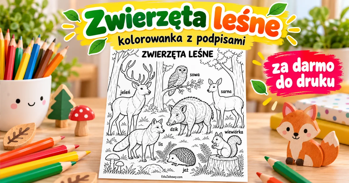 Kolorowanka: Zwierzęta leśne