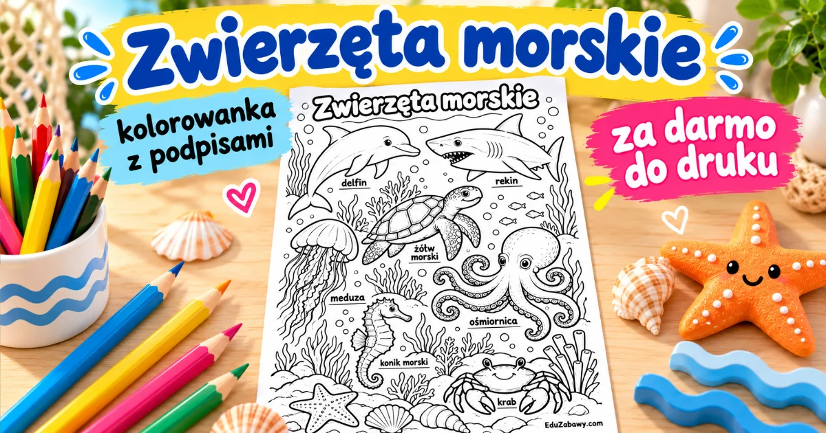 Kolorowanka: Zwierzęta morskie